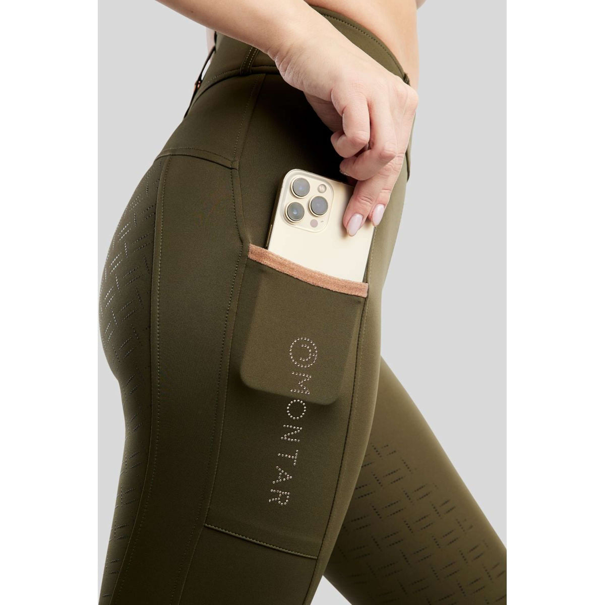 Montar Legging de Equitación MoGlenda Full Grip Olive