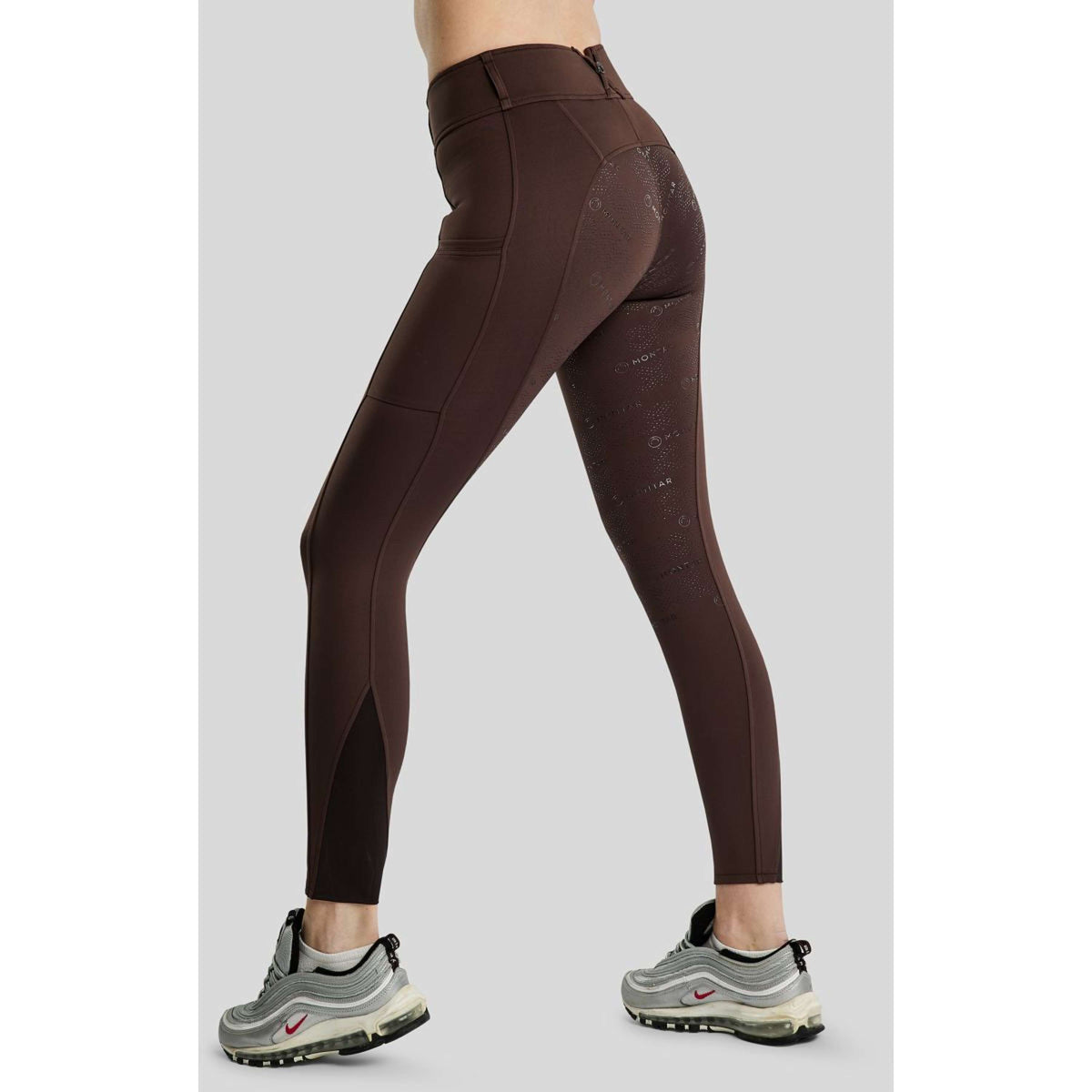 Montar Legging de Equitación MoErica Winter Full Grip Marron