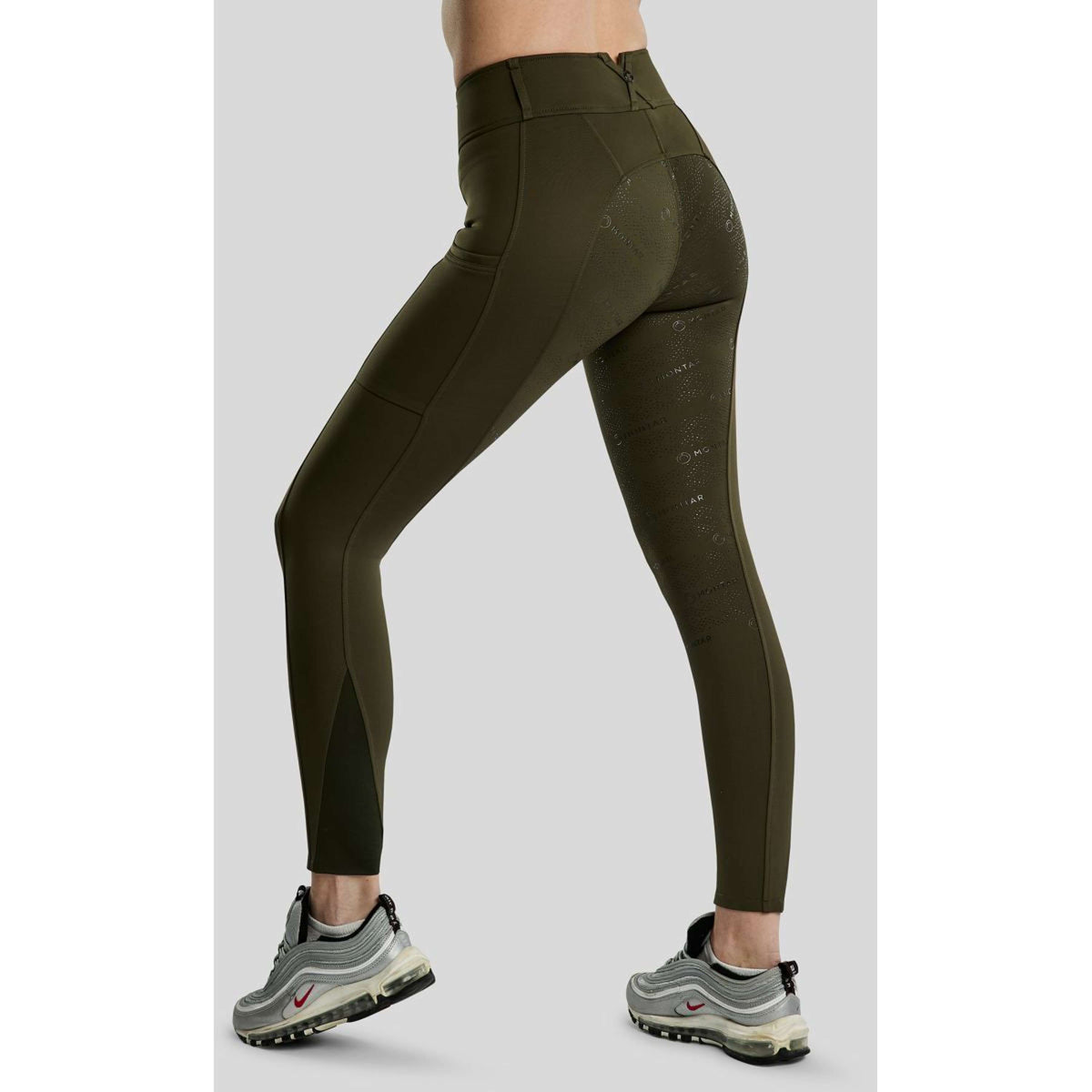 Montar Legging de Equitación MoErica Winter Full Grip Olive
