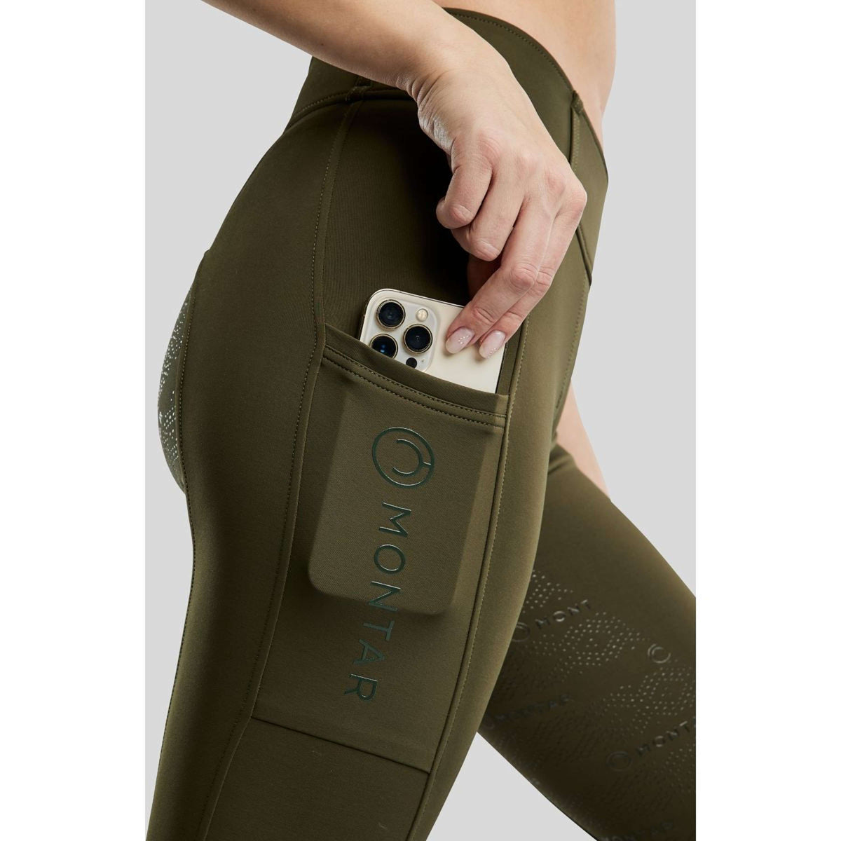 Montar Legging de Equitación MoErica Winter Full Grip Olive