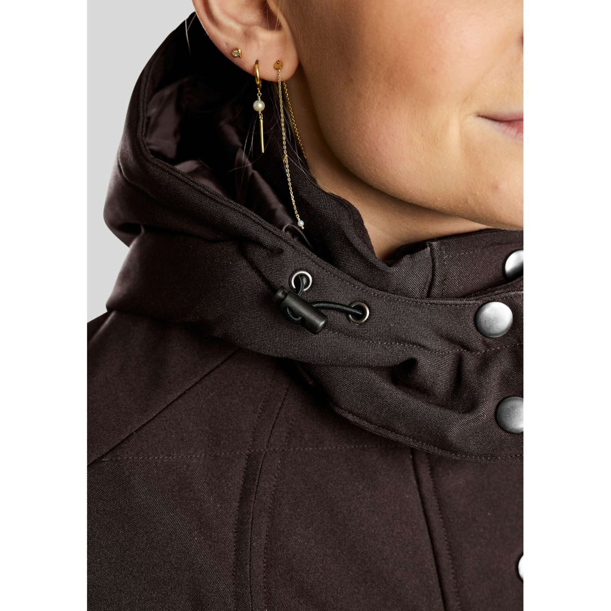 Montar Chaqueta Dicte Largo Marron