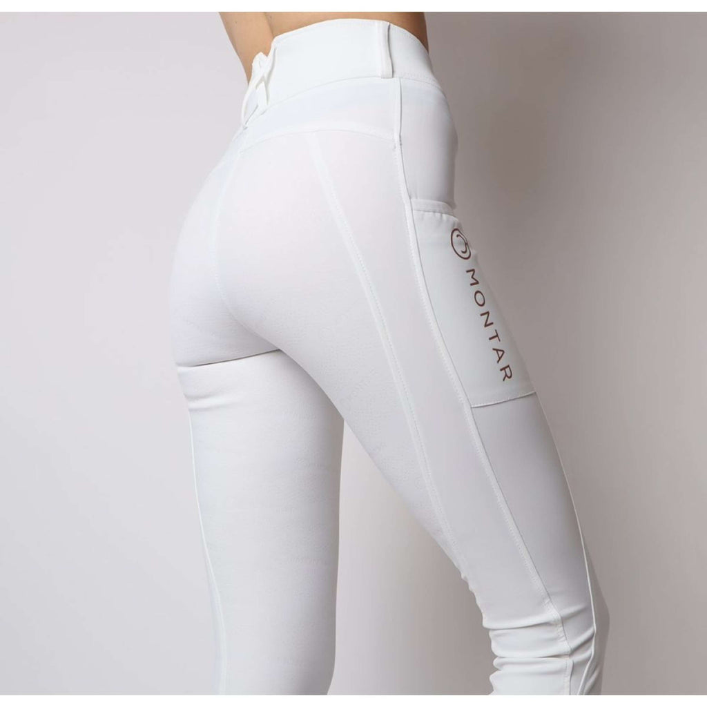Montar Legging de Equitación Rosegold Logo Junior Blanco