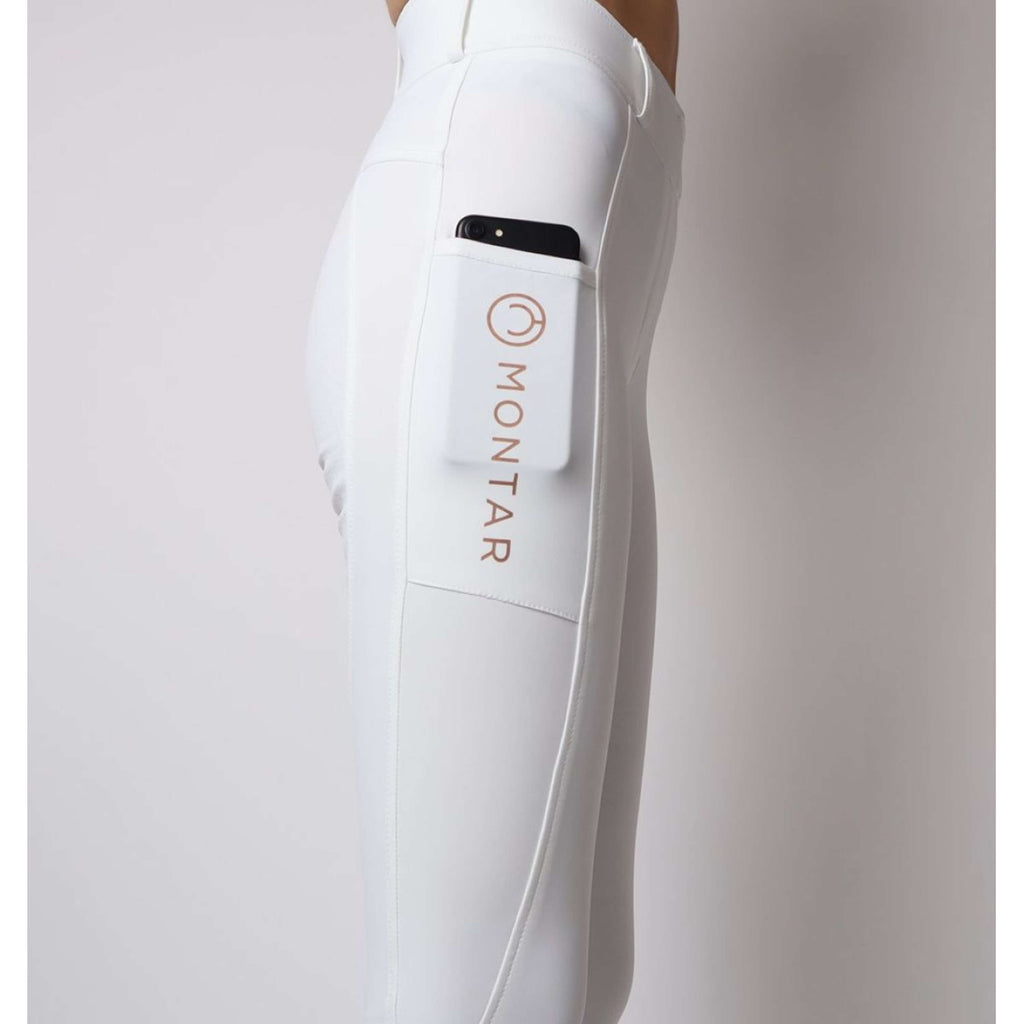 Montar Legging de Equitación Rosegold Logo Junior Blanco