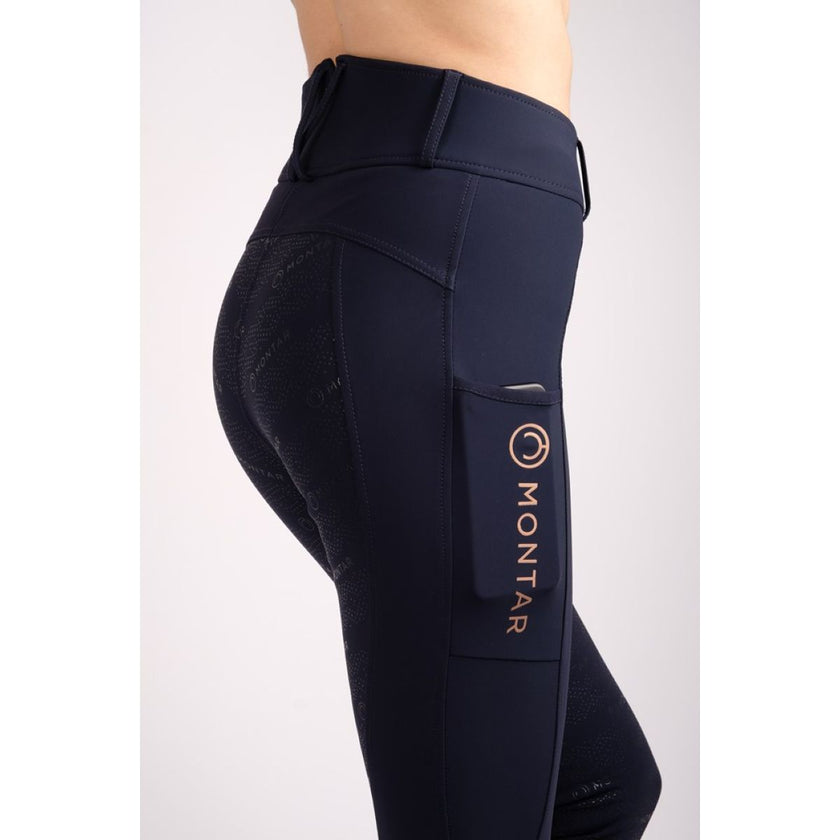Montar Legging de Equitación Rosegold Logo Junior Navy