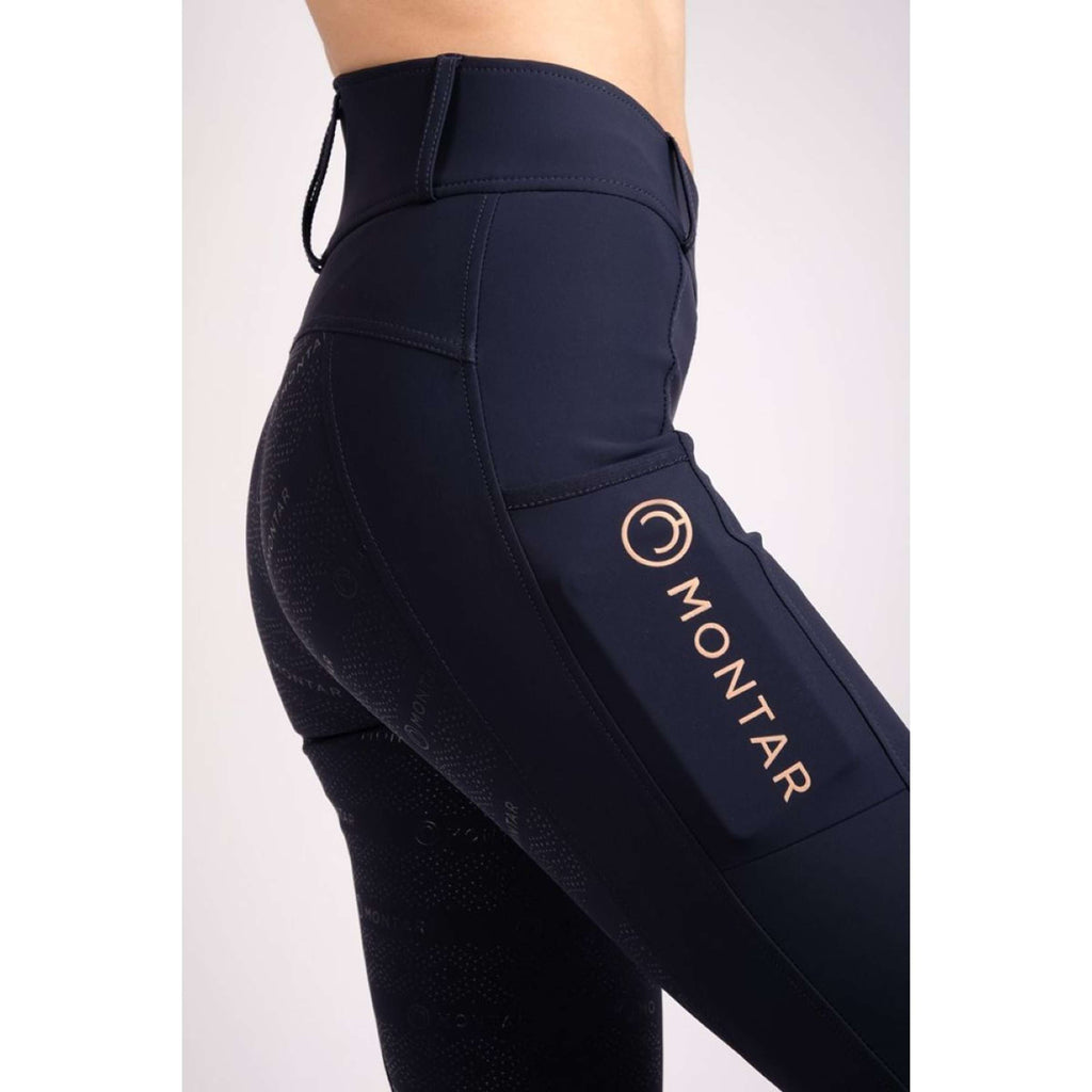 Montar Legging de Equitación Rosegold Logo Junior Navy