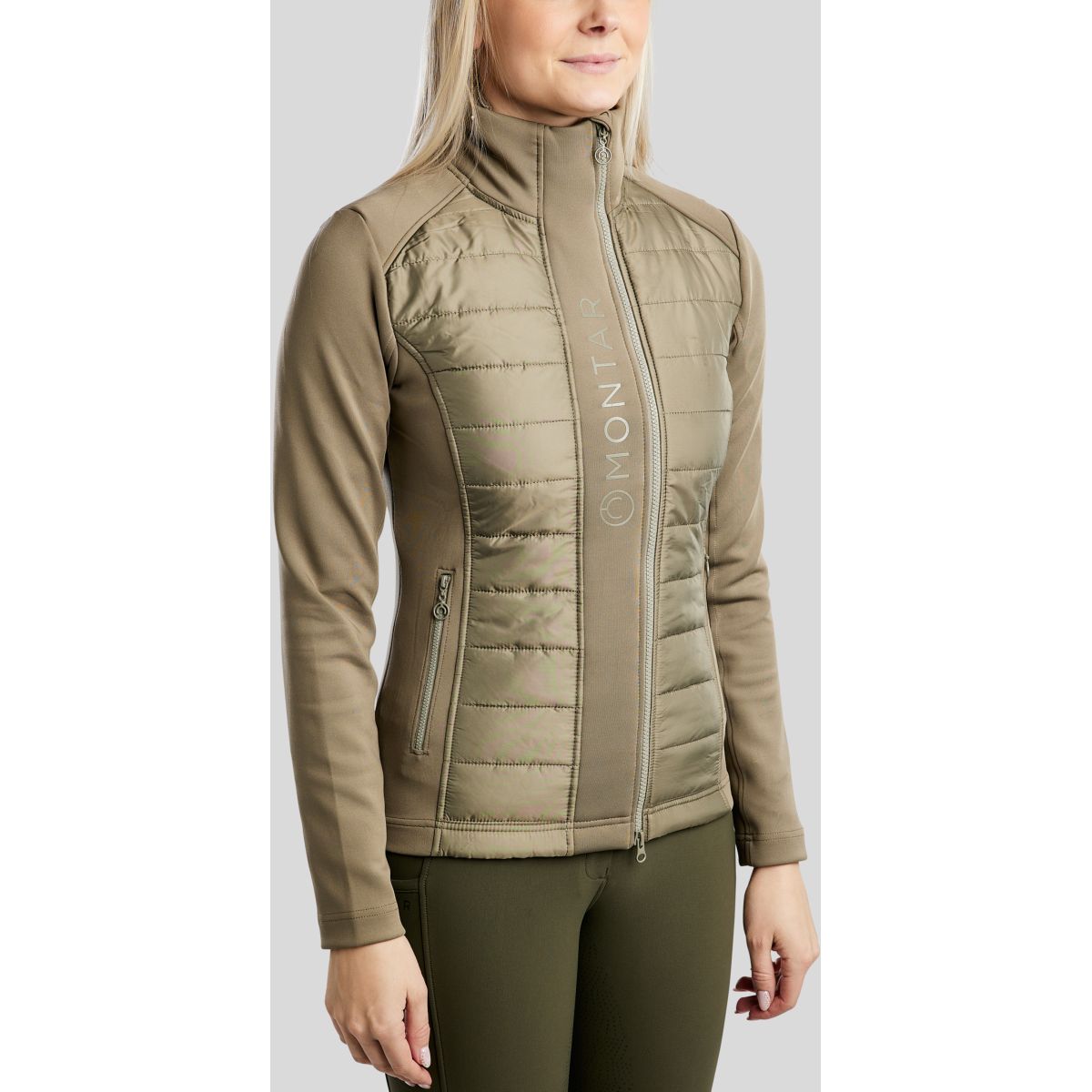 Montar Sudadera con capucha y cremallera Emma Dusty Green