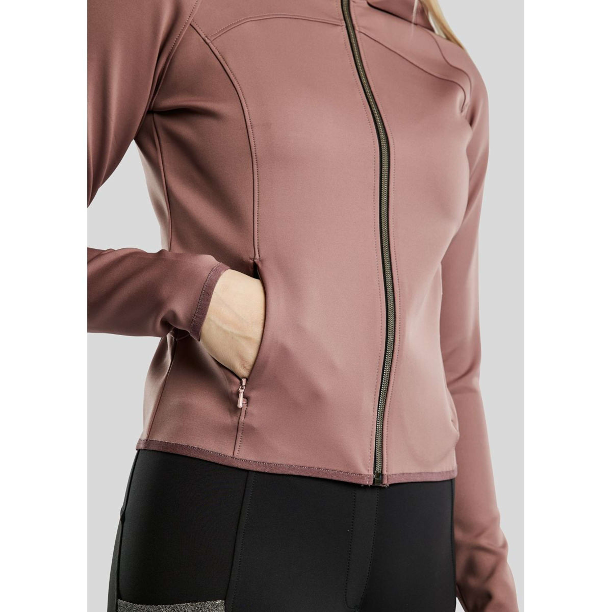 Montar Sudadera con capucha y cremallera MoGaia Dusty Rose