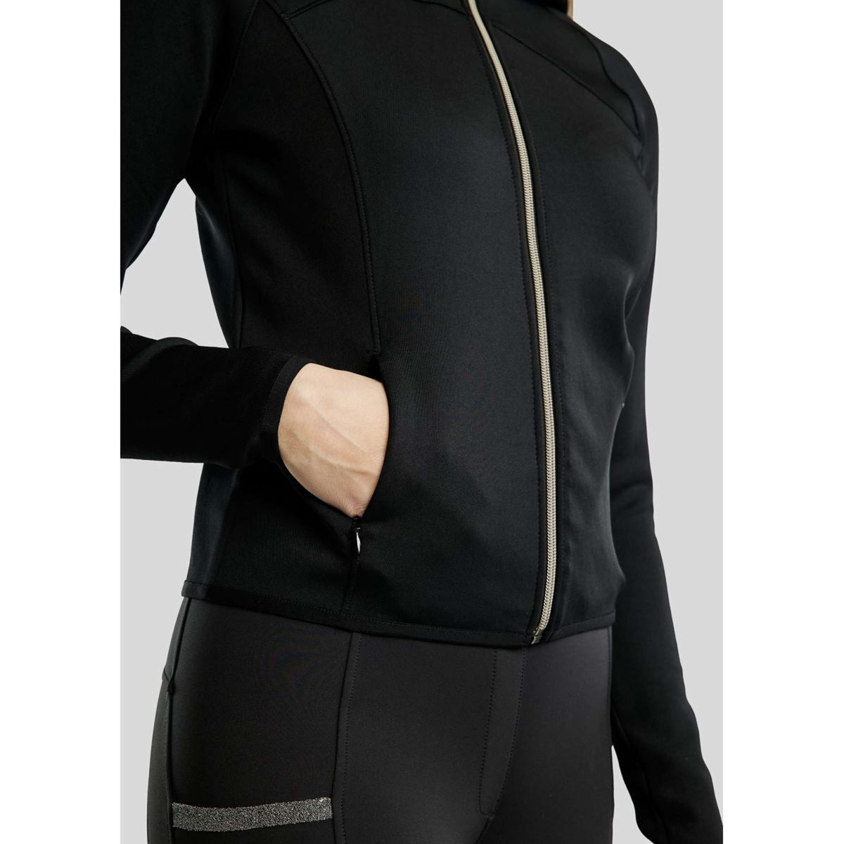 Montar Sudadera con capucha y cremallera MoGaia Negro