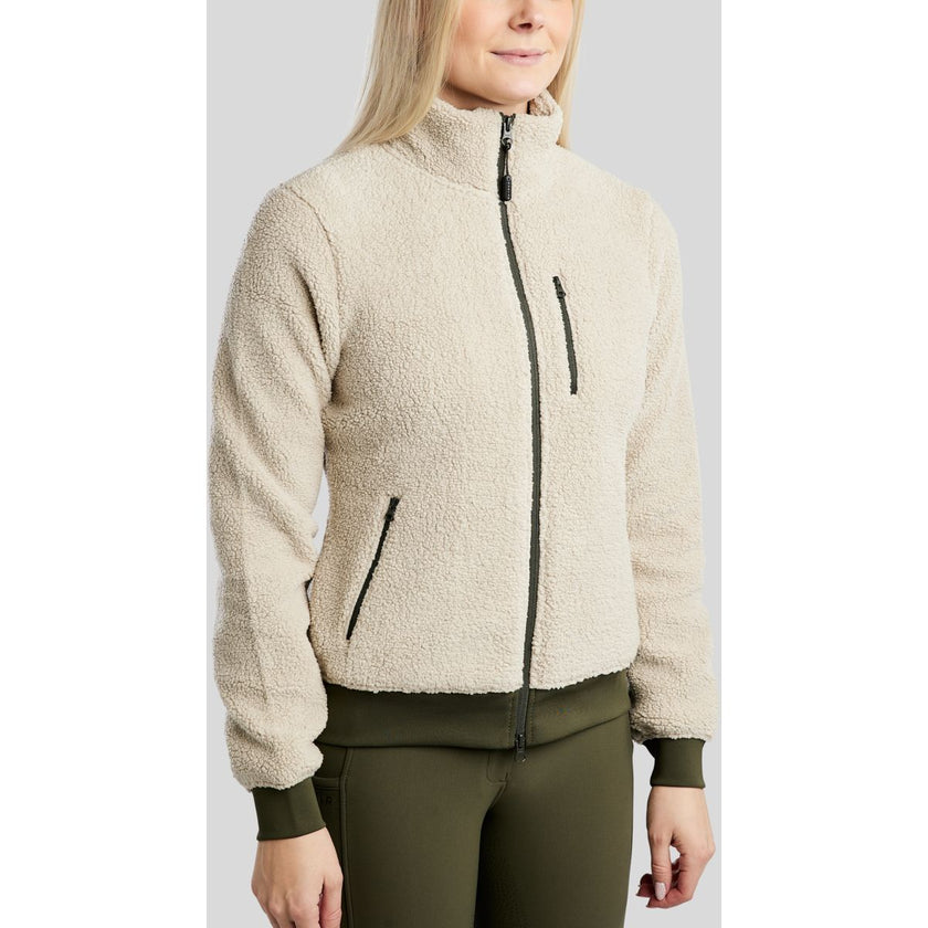 Montar Sudadera con capucha y cremallera MoEbba Teddy Olive Montar Sudadera con capucha y cremallera MoEbba Teddy Olive