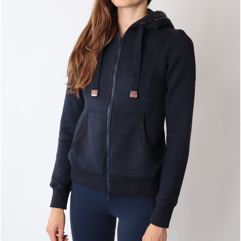 Montar Sudadera con capucha y cremallera Macie Rosegold Logo Navy