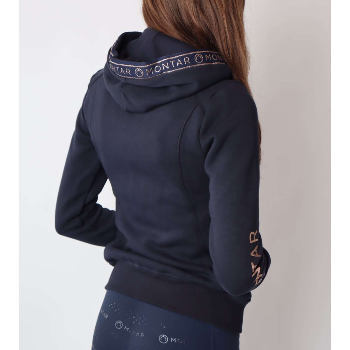 Montar Sudadera con capucha y cremallera Macie Rosegold Logo Navy