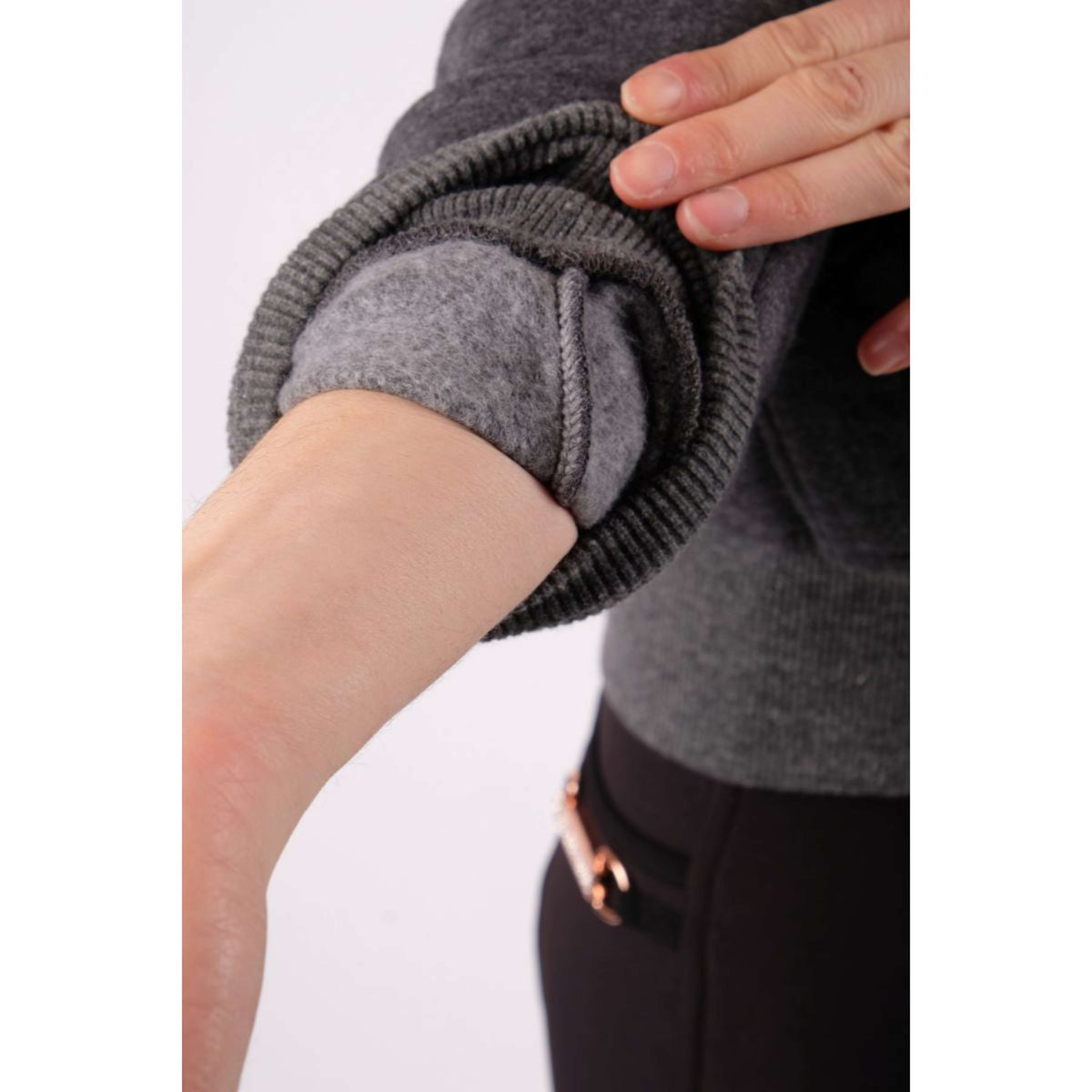 Montar Sudadera con capucha y cremallera Macie Rosegold Logo Gris