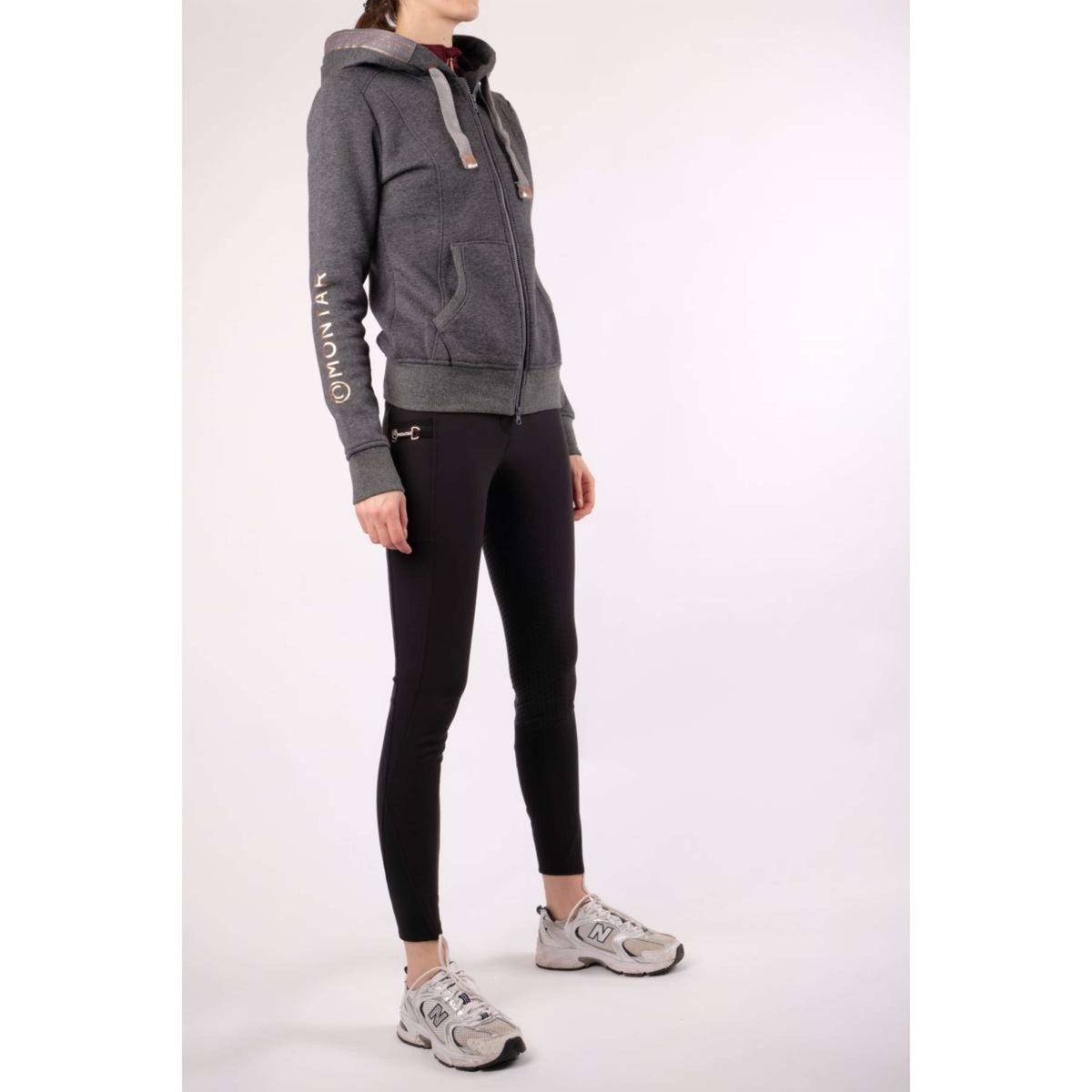 Montar Sudadera con capucha y cremallera Macie Rosegold Logo Gris