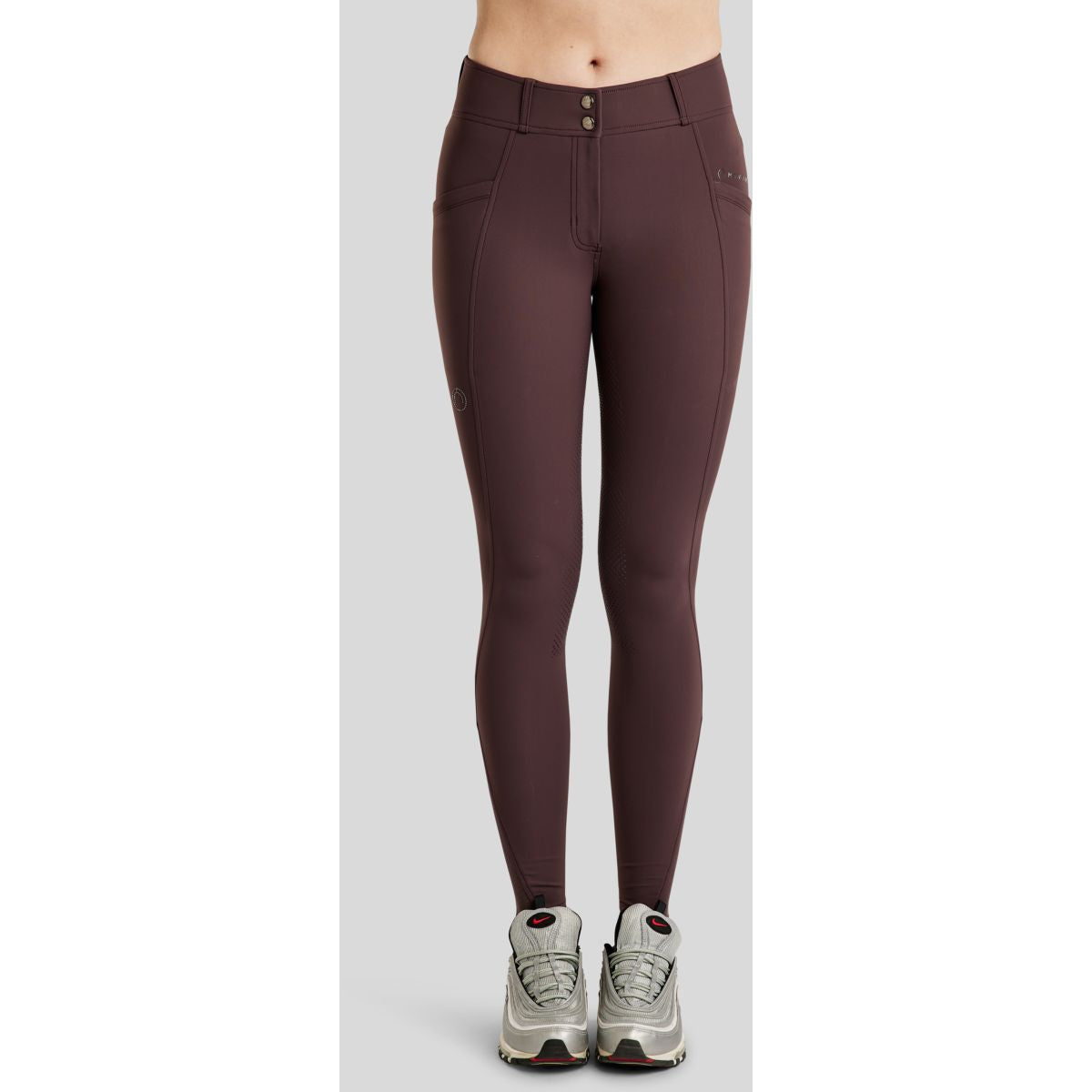 Montar Pantalón de Equitación MoZida Refined Full Grip Black Peony