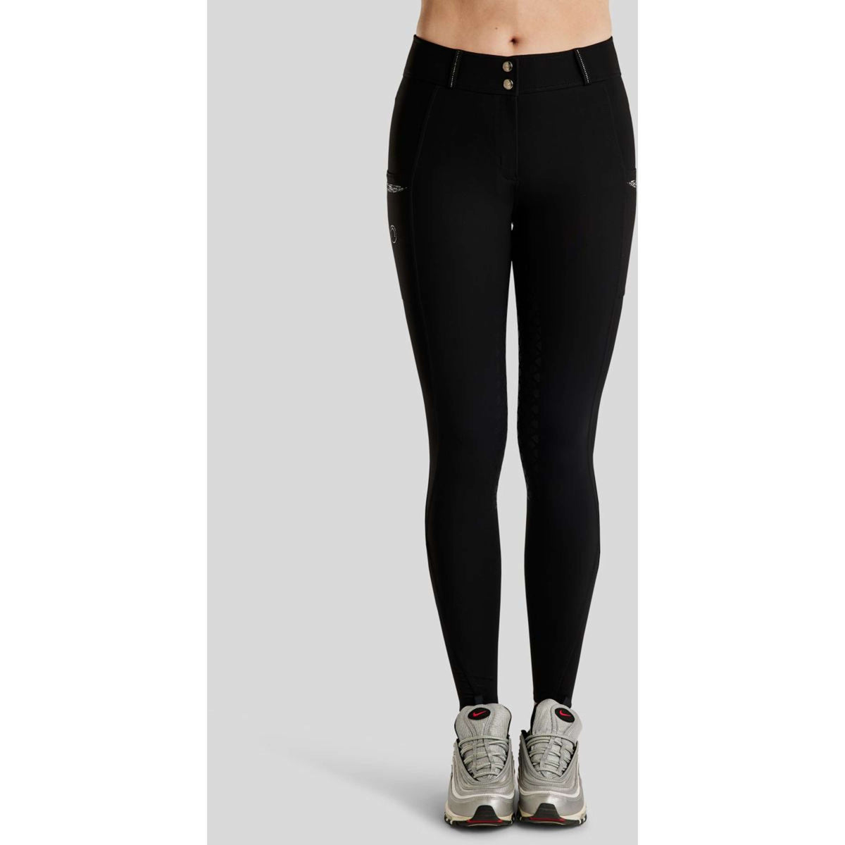 Montar Pantalón de Equitación MoEmilia Full Grip Negro
