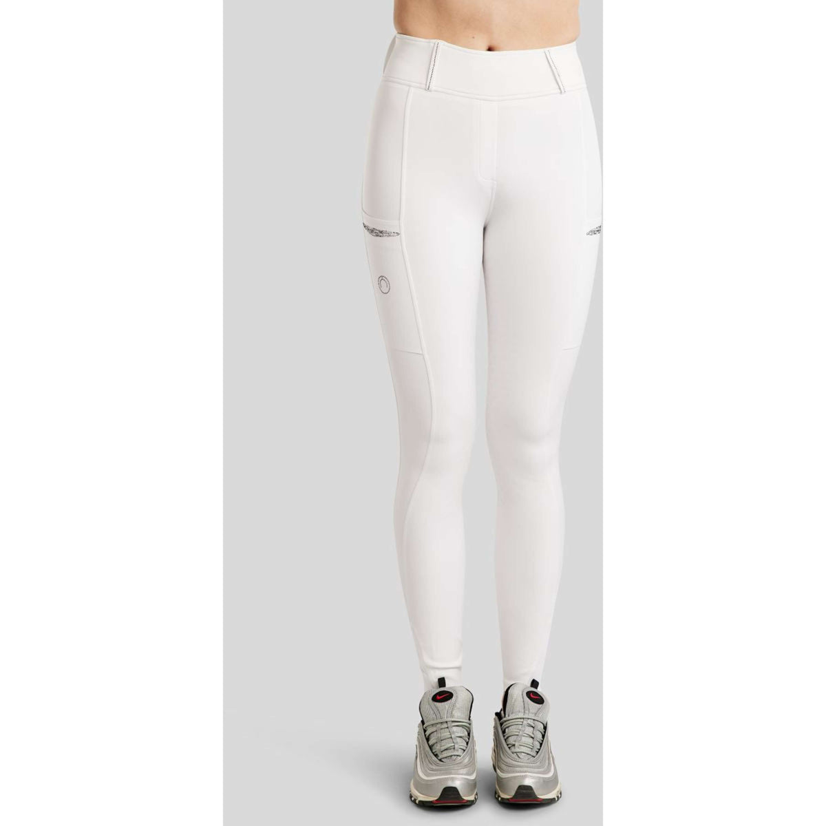 Montar Legging de Equitación MoEmilia Full Grip Blanco