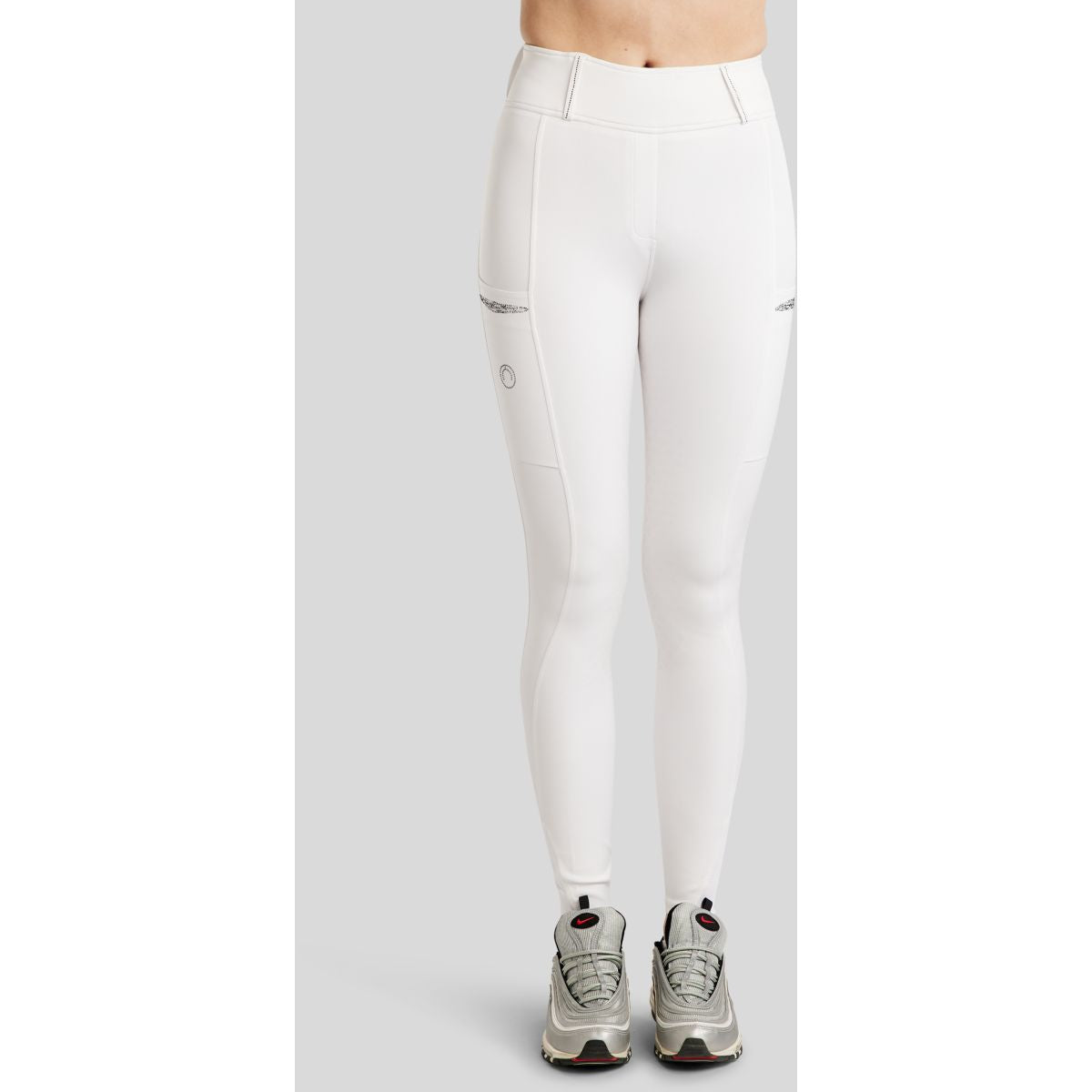 Montar Legging de Equitación MoEmilia Full Grip Blanco