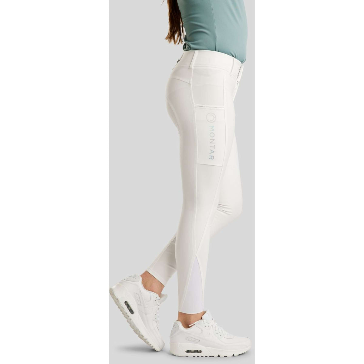 Montar Pantalón de Equitación MoCha Full Grip Blanco