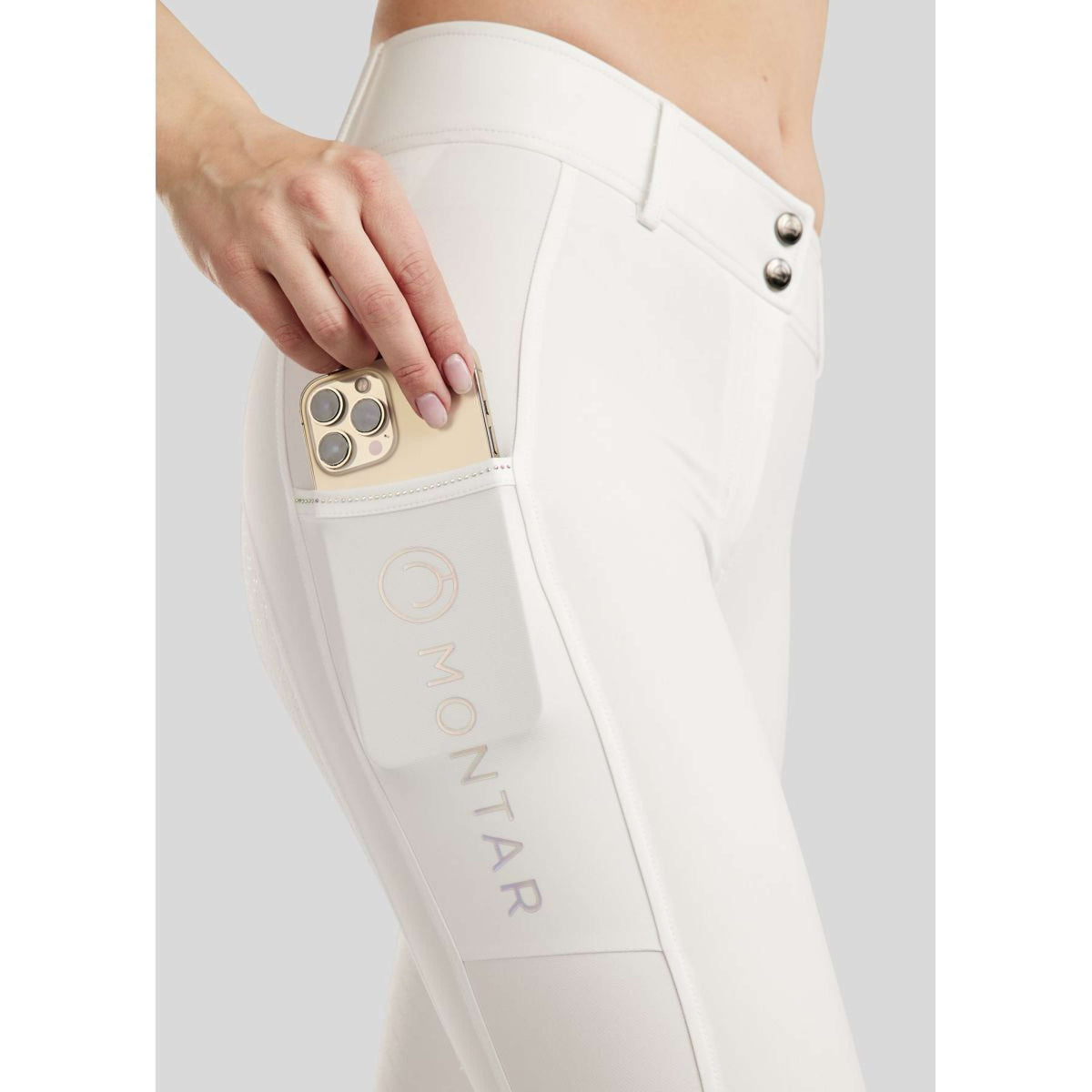 Montar Pantalón de Equitación MoCha Full Grip Blanco