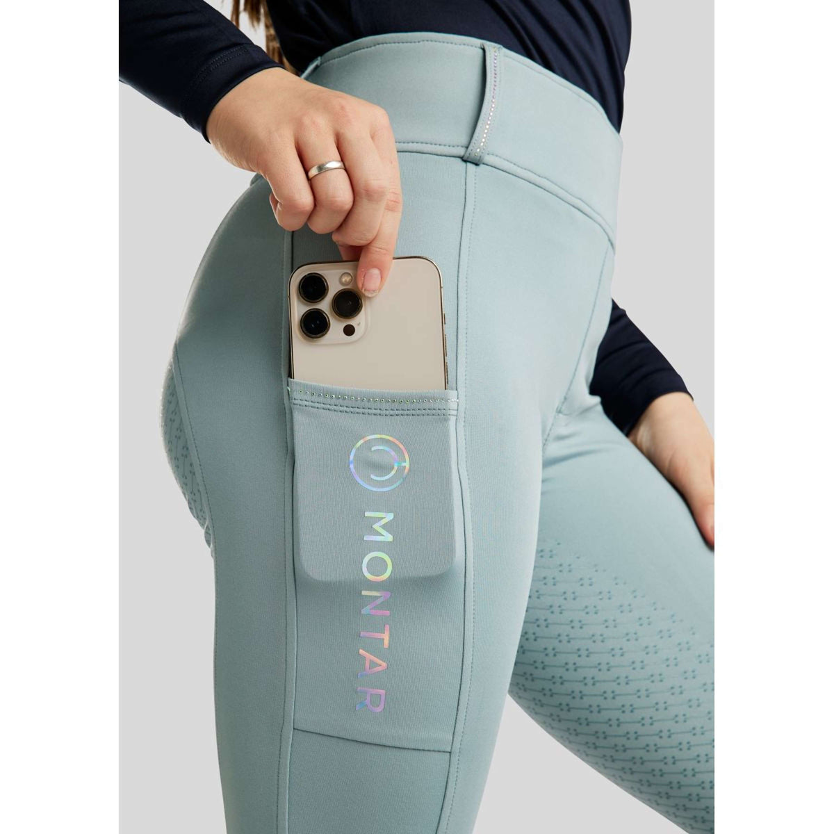 Montar Legging de Equitación MoCha Full Grip Stone Blue