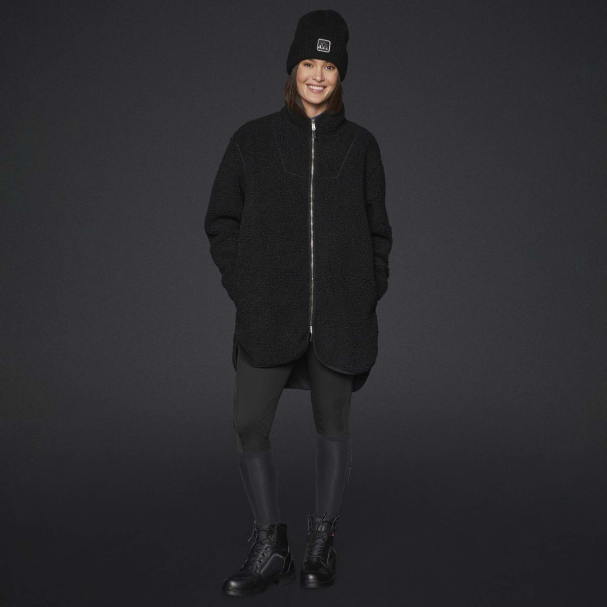 Mountain Horse Sudadera con capucha y cremallera Emma Pile Negro