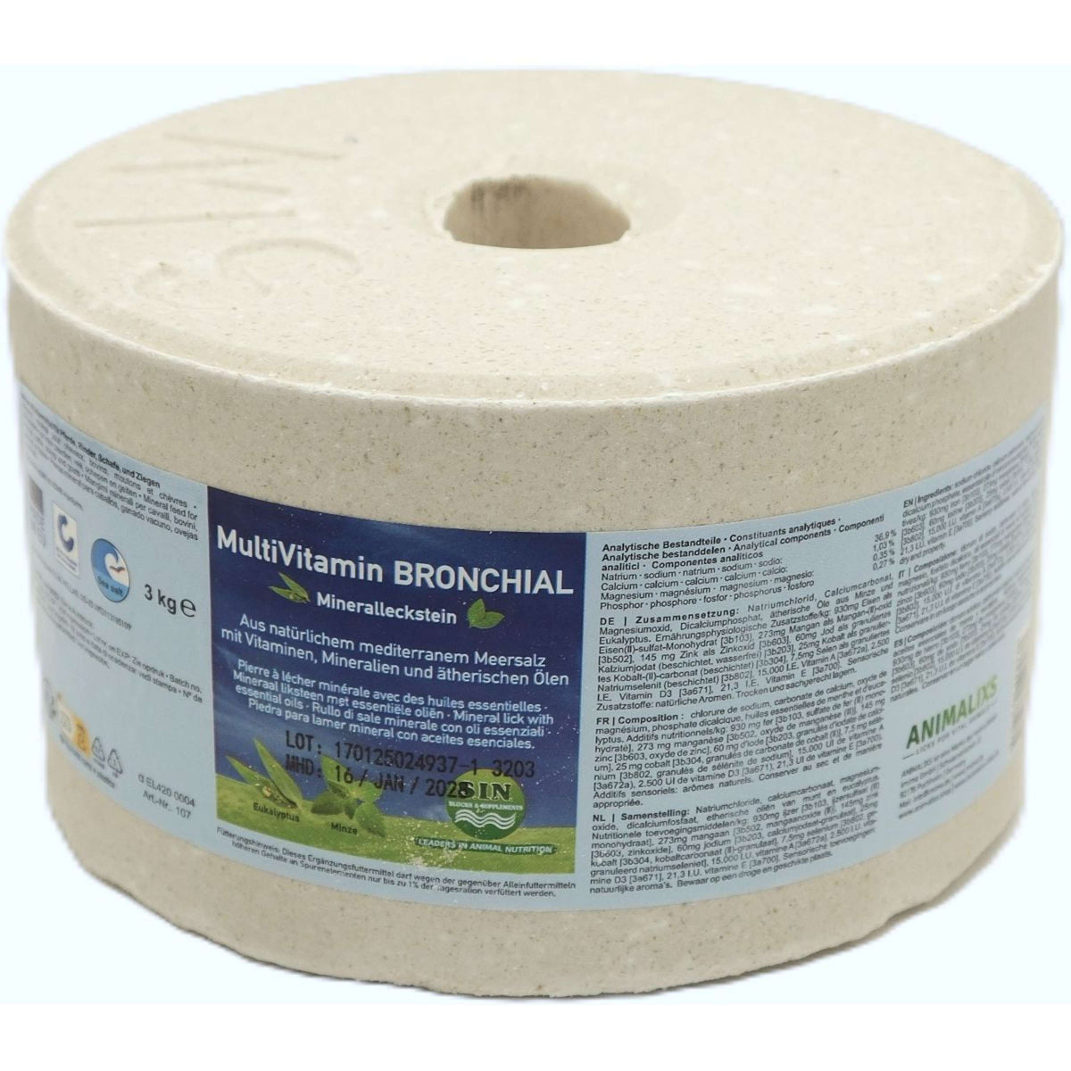 Animalixs Piedra de Lamer Multivitamine-Bronchial Blanco