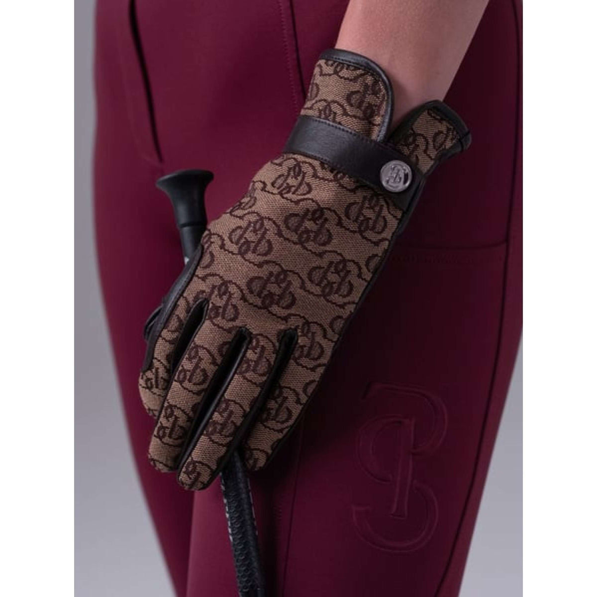 PS of Sweden Guantes de Equitación Monogram Leather Marron