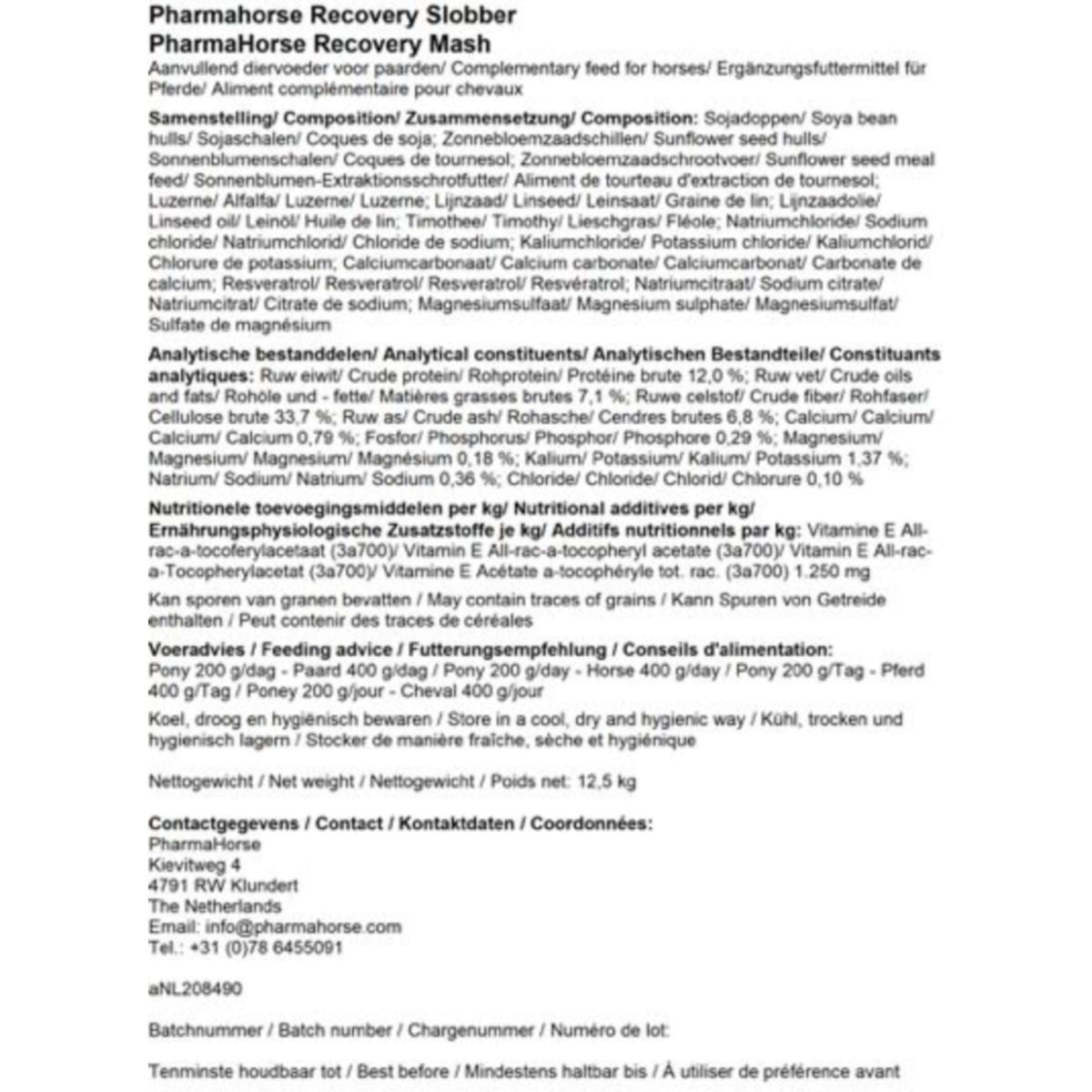 PharmaHorse Pienso húmedo Recovery