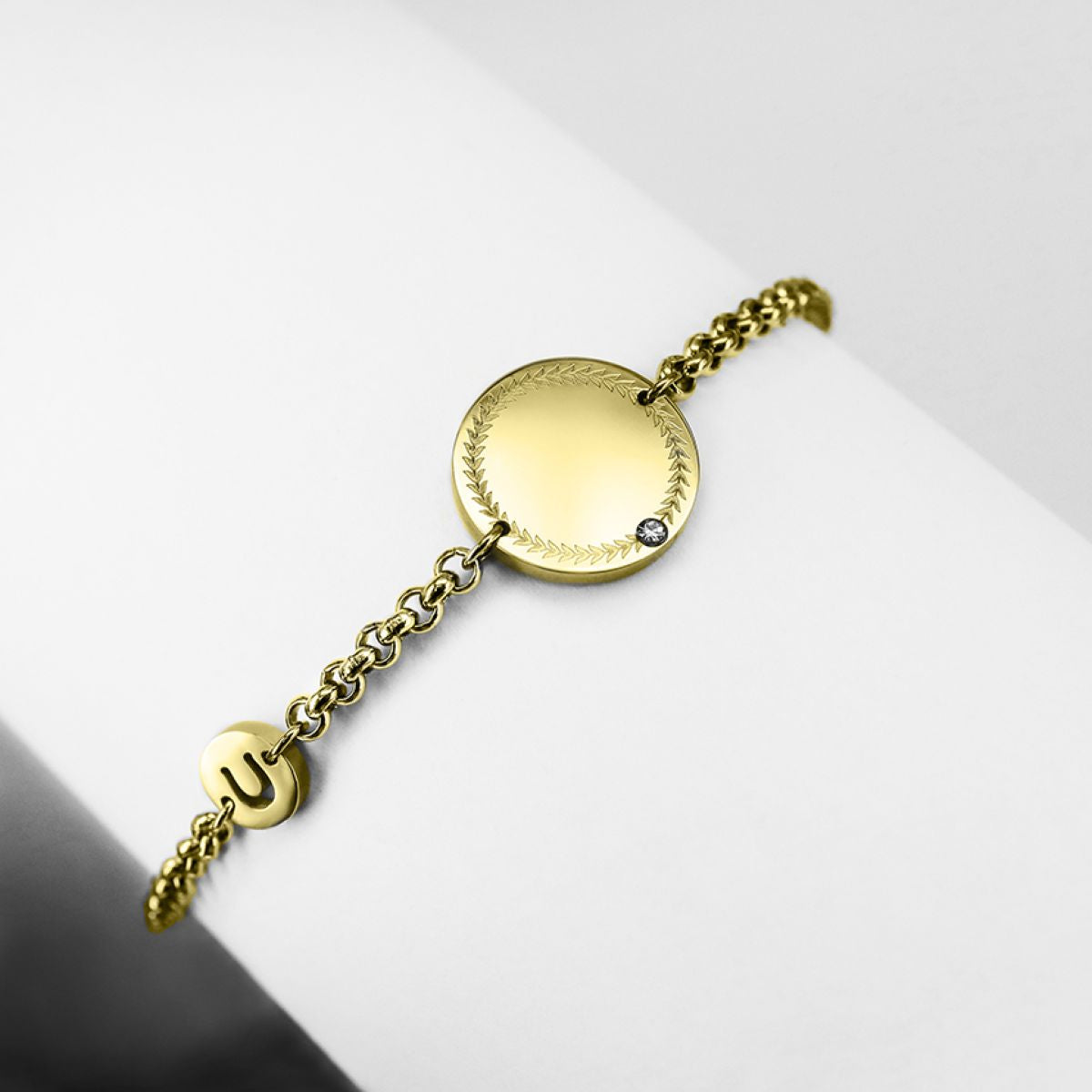 Ponytail&Co Pulsera con moneda de la suerte y herradura Oro