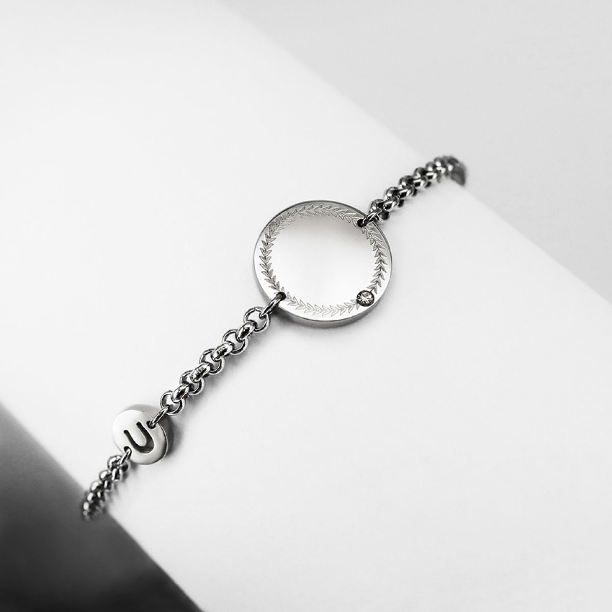 Ponytail&Co Pulsera con moneda de la suerte y herradura Acero