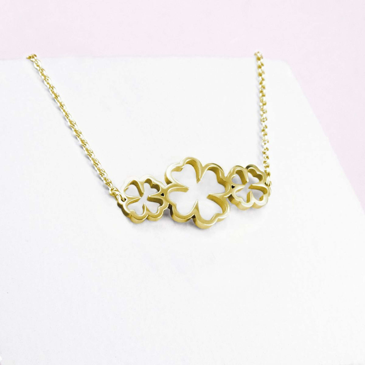Ponytail&Co Cadena con 3 tréboles Oro