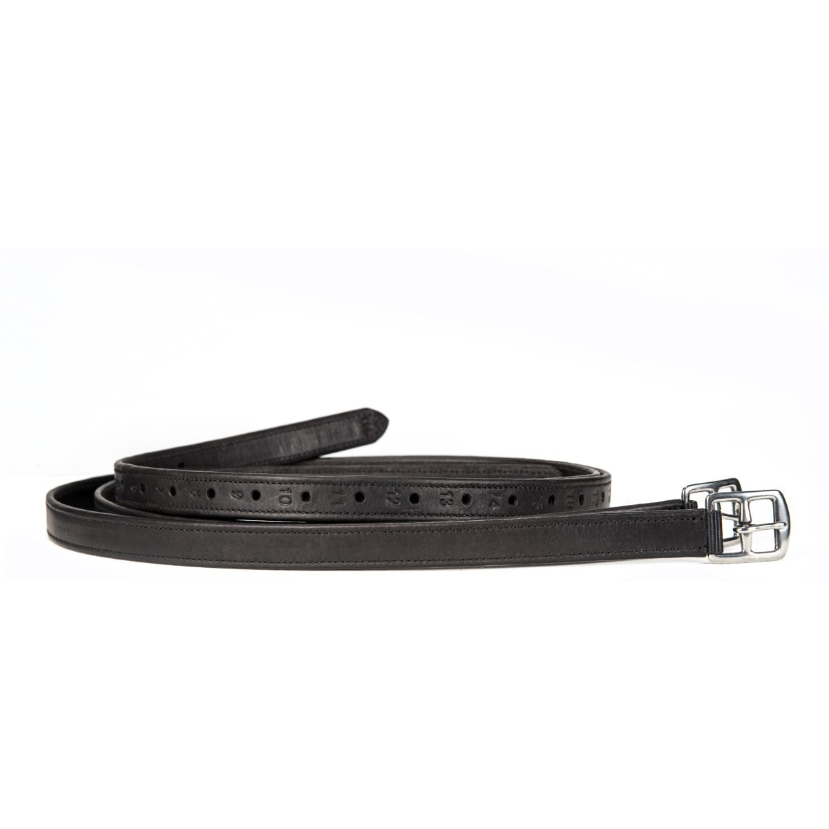 Equiline Correas de estribo Cuero 1 Par Negro