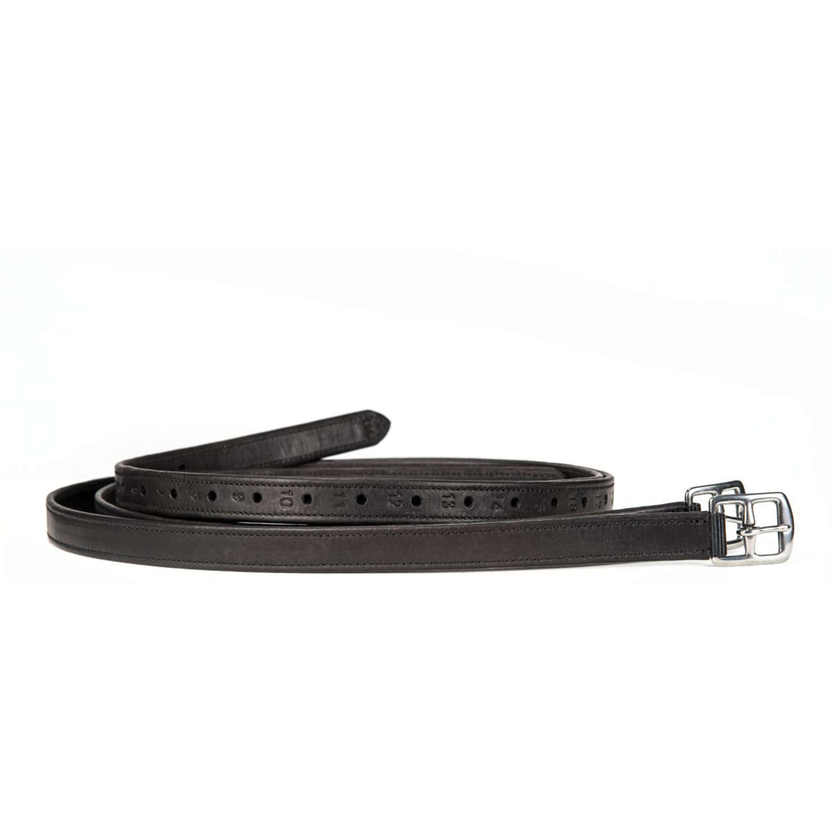 Equiline Correas de estribo Cuero 1 Par Negro