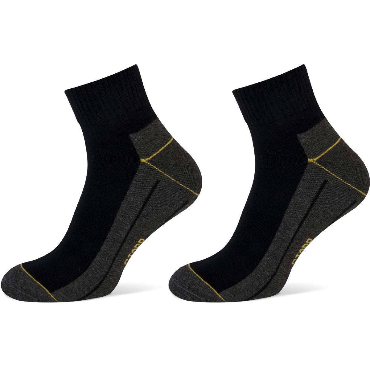 Stapp Yellow Calcetines Quarter 2 Paquetes Negro