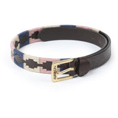 Aubrion by Shires Cinturón Skinny Polo Marino/Rosa/Natural