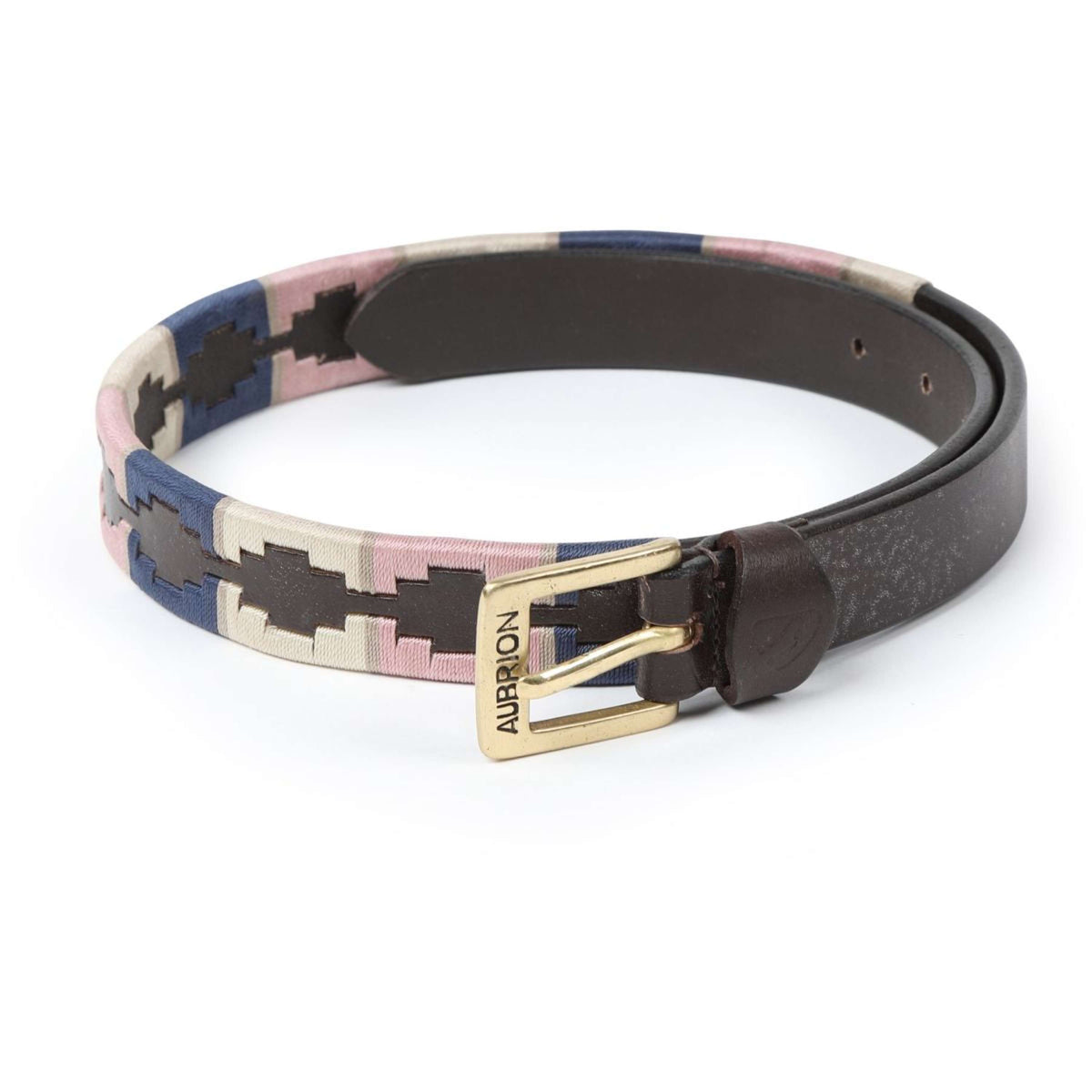 Aubrion by Shires Cinturón Skinny Polo Marino/Rosa/Natural