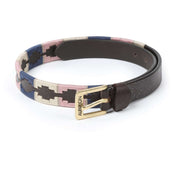 Aubrion by Shires Cinturón Skinny Polo Marino/Rosa/Natural