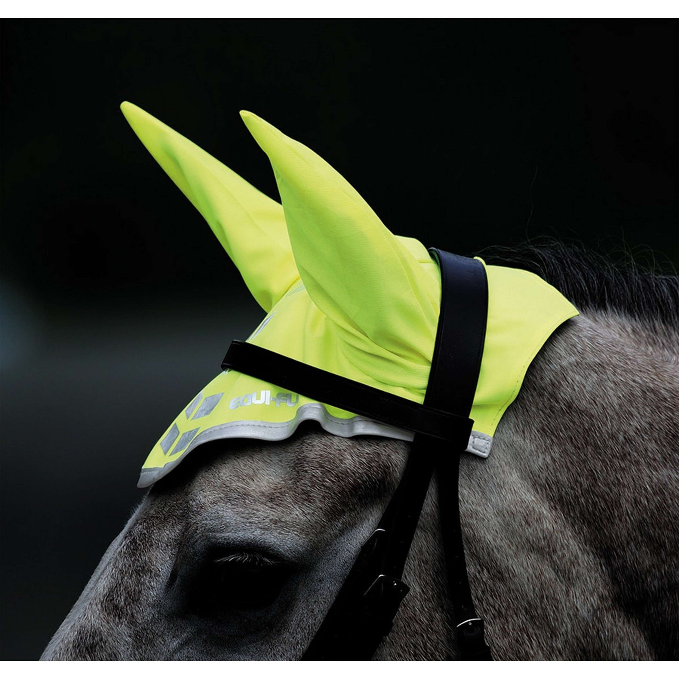 Equi-Flector by Shires Mosquitera Reflectante para Orejas Amarillo Fluor