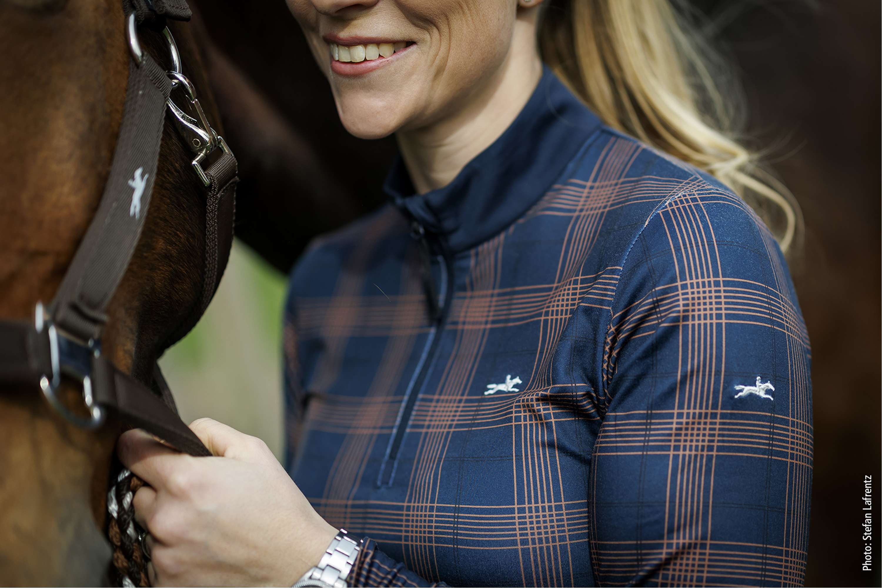 Schockemöhle Camiseta SPXandra Navy Check
