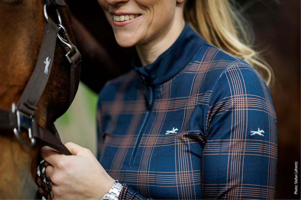 Schockemöhle Camiseta SPXandra Navy Check