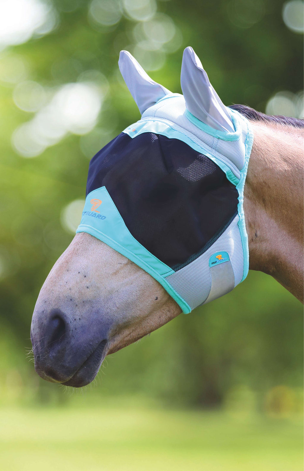 Shires Máscara Antimoscas Air Motion con Orejas Aqua
