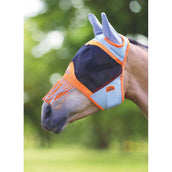 Shires Máscara para Moscas Air Motion con Orejas y Flecos Naranja