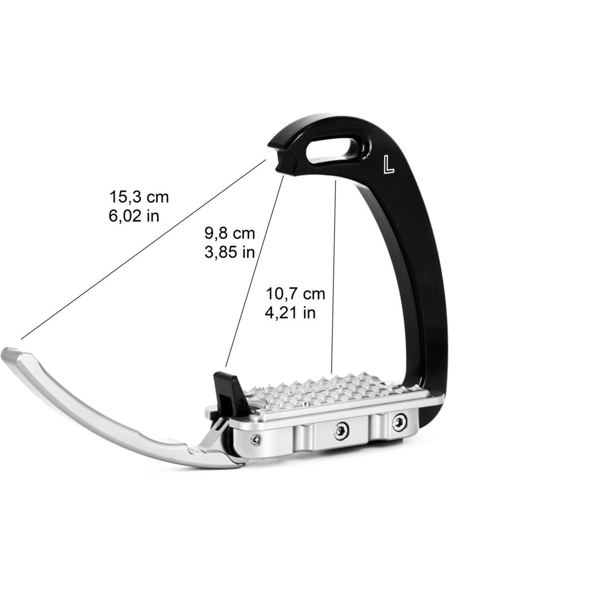 Tech Stirrups Estribos Venice Young EVO Classic Negro/Plata