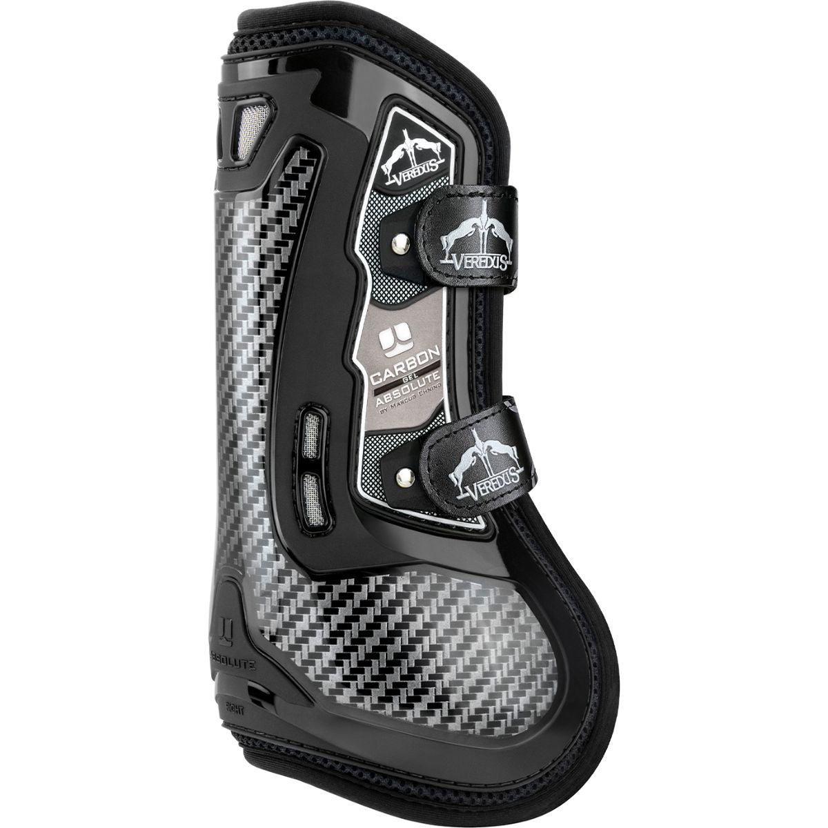 Veredus Botas para Tendones Carbon Gel Absolute Velcro Straps Front Negro
