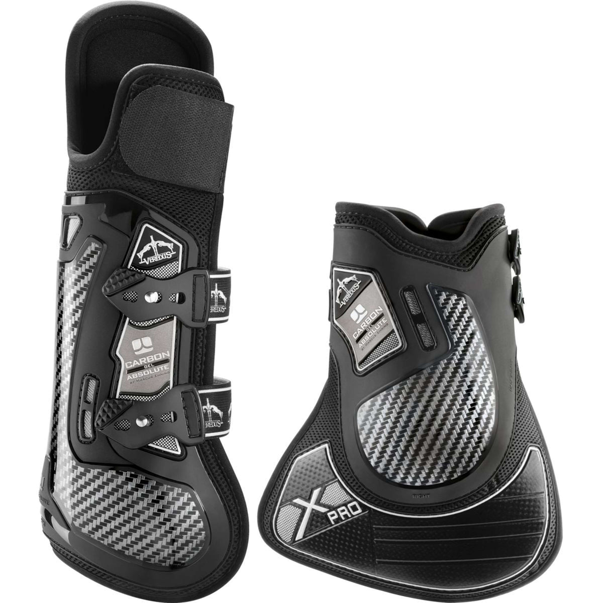 Veredus Botas para Tendones Carbon Gel Absolute X Pro Front Negro