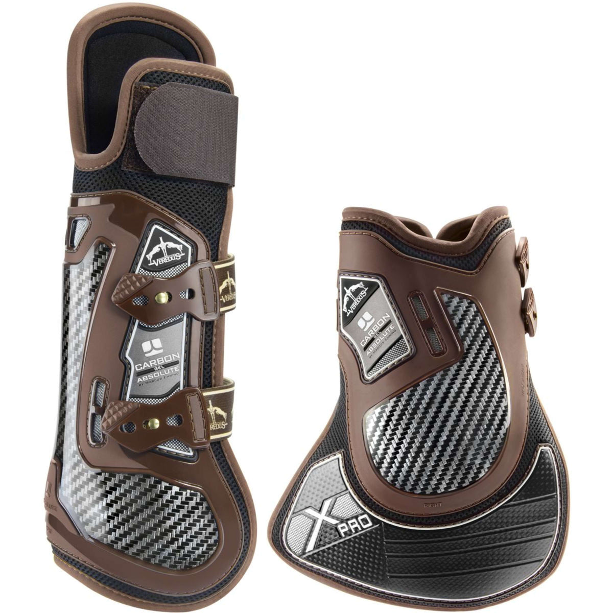 Veredus Botas para Tendones Carbon Gel Absolute X Pro Front Marron