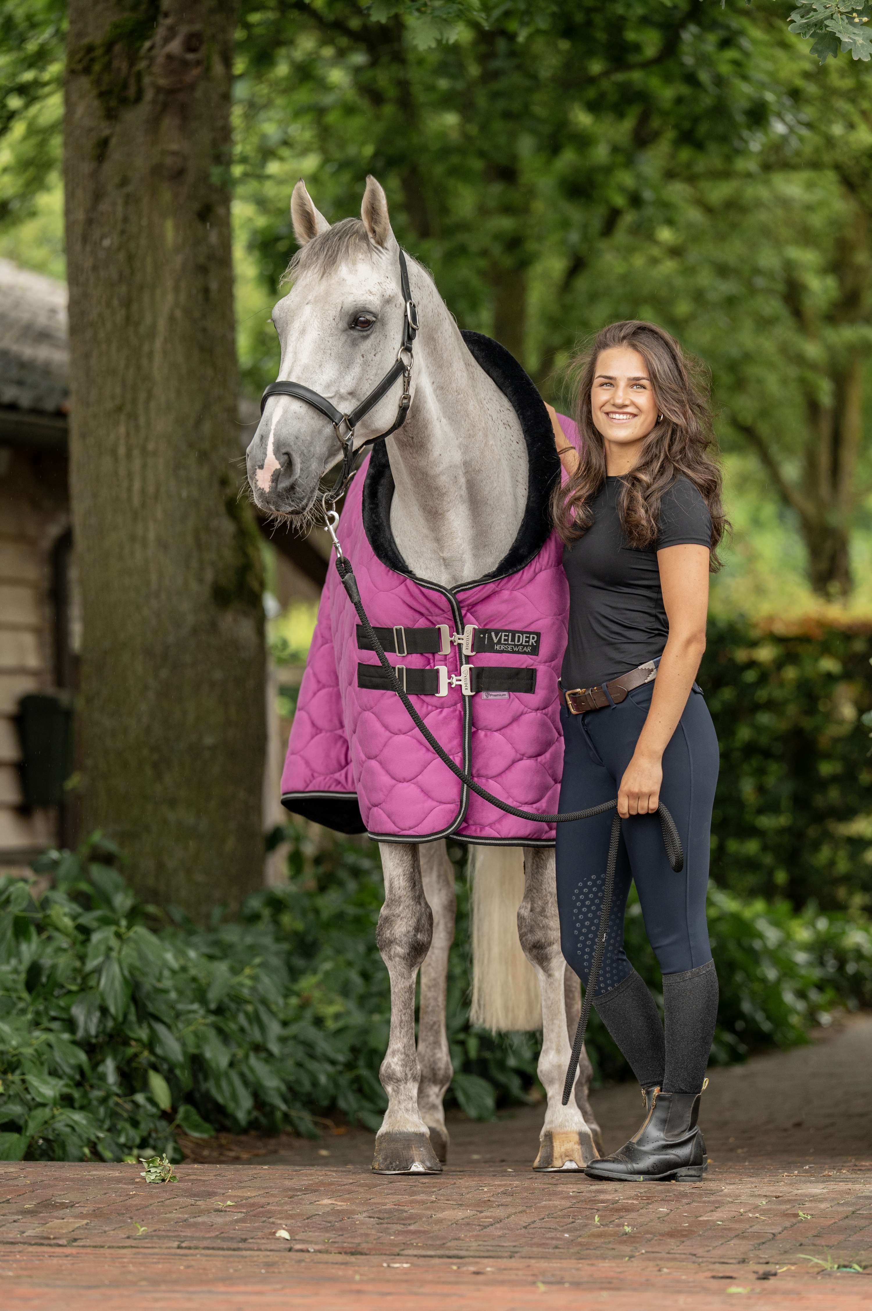 Velder Horsewear Premium Manta de exhibición Satin Glow Dutch Raspberry