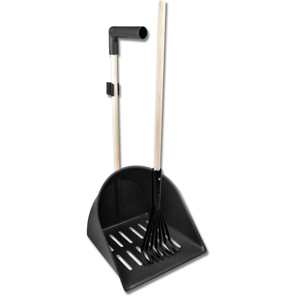 Waldhausen Recogedor de excrementos XL Shaker con Rastrillo Negro