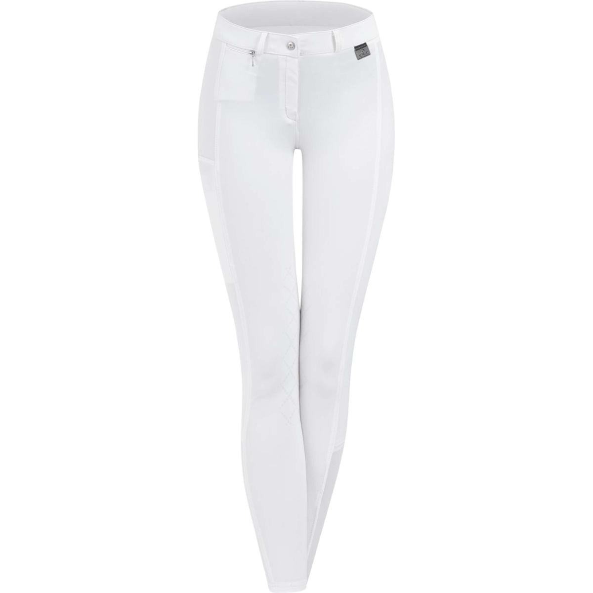 ELT Pantalón de Equitación Micro Rodilleras de Silicona Blanco