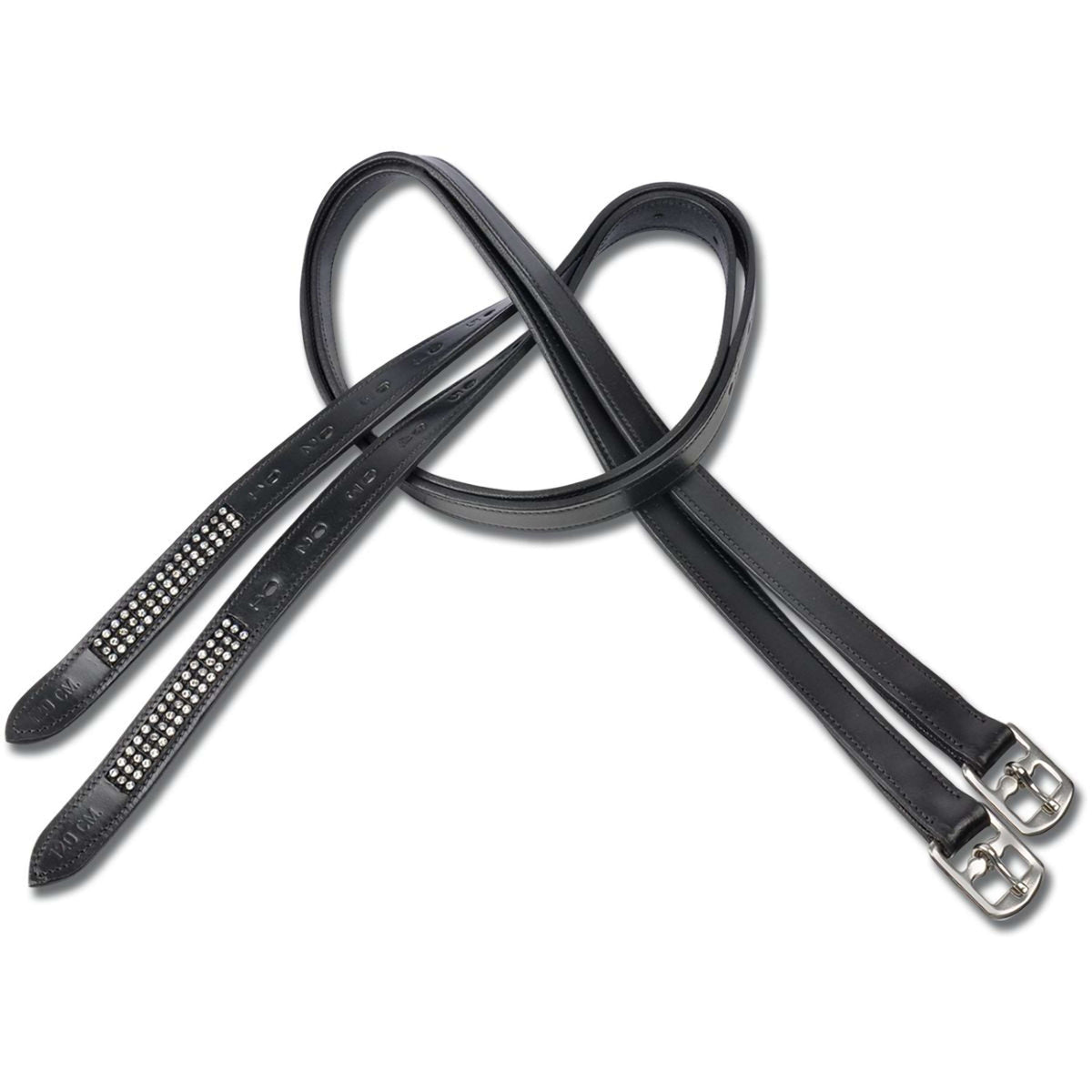 Star Correa de estribo con Piedras de Imitación Negro